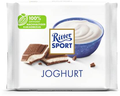 Ritter Sport Milk Chocolate With Skim Yoghurt Cream Imported Bars