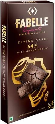 Fabelle Divine Dark 64% with Ghana Cocoa - Luxury Dark Chocolate Bars