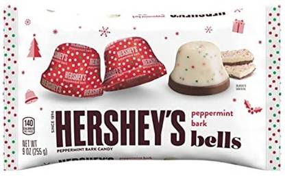 HERSHEY'S Peppermint Bark Bell Hot Chocolate Candies Bites