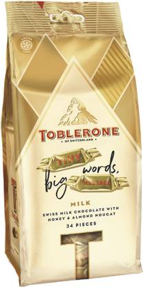 Toblerone Tiny Big Word Big Message Swiss Milk Chocolate 34 Pieces Bites