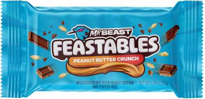 Mr Beast Feastables Peanut Butter Crunch | Milk Chocolate And Puffed Rice Bars