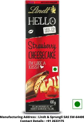 LINDT HELLO Strawberry Cheesecake I'M LIKE A KISS (IMPORTED FROM SWEDEN) Bars