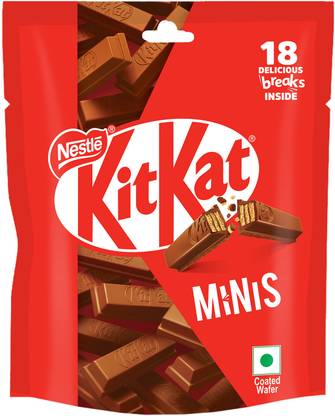 NESTLE KitKat Minis, Choco Coated Wafer Bar, Share Bag, Miniature Bars