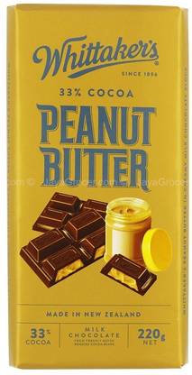 Whittaker's 33% Cocoa Peanut Butter with Milk Chocolate Bars