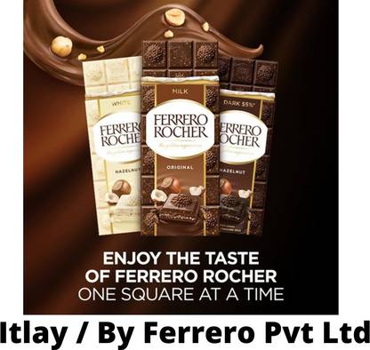 FERRERO ROCHER Milk (ORIGINAL) Dark 55% & White (With Crunchy Hazelnut) (IMPORTED FROM ITLAY) Bars