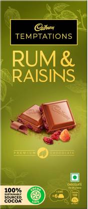 Cadbury Temptations Rum & Raisins Premium Chocolate Bars  (72 g)