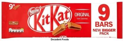 Decadent Foods 2 Finger Milk Chocolate Bars