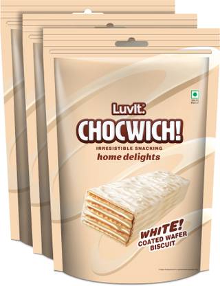 LuvIt Chocwich White Home Delights Wafer Chocolates | Crunchy & Delicious | Homepack | Gift Combo Bars
