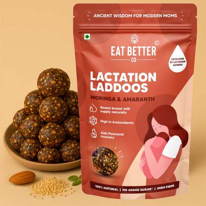 EAT BETTER CO Moringa & Amaranth Lactation Ladoo – Increases Milk Supply for Lactating Mother Bites