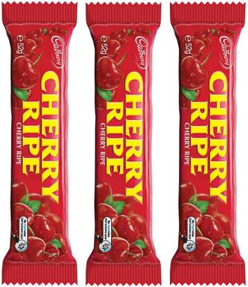 Cadbury Cherry Ripe Luscious Cherries and Coconut in Old Gold Rich Dark Chocolate Bars
