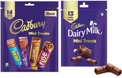 Cadbury Assorted Mini Treats Chocolate127g & Dairy Milk Mini Treats Chocolate Bars91g Bars
