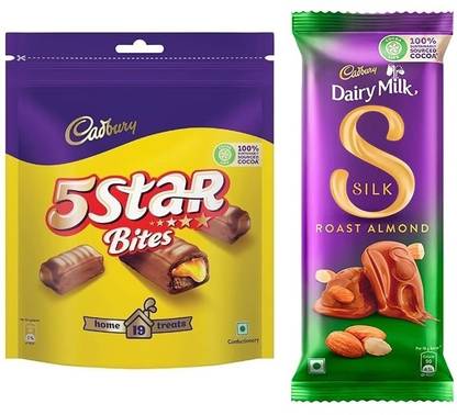 Cadbury 5 Star Chocolate & Silk Roast Almond Bars