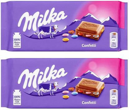 milka Confetti Chocolate Each 100g Pack Of 2 Bars