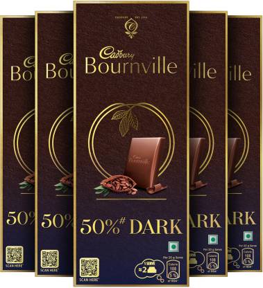 Cadbury Bournville 50% Cocoa Dark Chocolate Bars