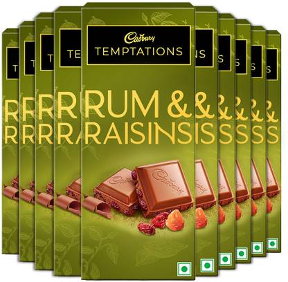 Cadbury Temptations Rum and Raisin Premium Chocolate Bars