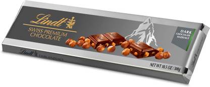 LINDT Swiss Premium Dark Chocolate Hazelnut Bars