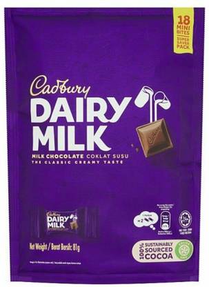 Cadbury Dairy Milk Classic Milk Chocolate Creamy Taste 18 Mini Bites Bites