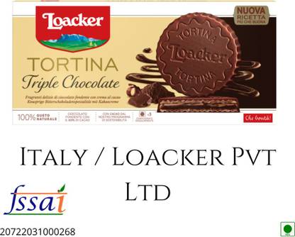 LOACKER Specialty Chocolate Tortina Triple Chocolate (IMPORTED FROM ITLAY) Bars