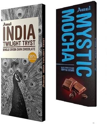 Amul India Origin Chocolate & Mystic Mocha Chocolate Bars