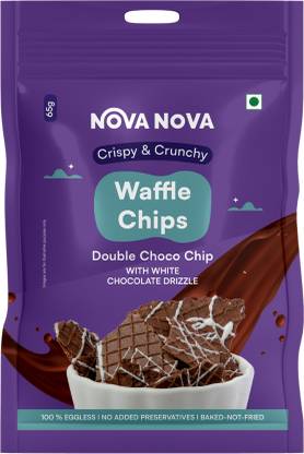 Nova nova Waffle Chips - Double Choco Chip with Chocolate Drizzle Bites