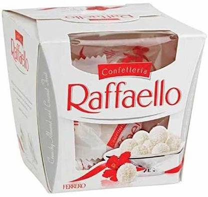 Raffaelo Ferrero Raffello Coconut & White Chocolate 150gm Each Box (Pack of 3*150gm) Bites