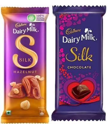 Cadbury Dairy Milk Silk Hazelnut Chocolate & Dairy Milk Silk Valentine Chocolate Bars