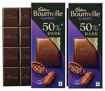 Cadbury BOURNVILLE DARK CHOCOLATE 50 % DARK CLASSIC RICH IN COCOA Bars