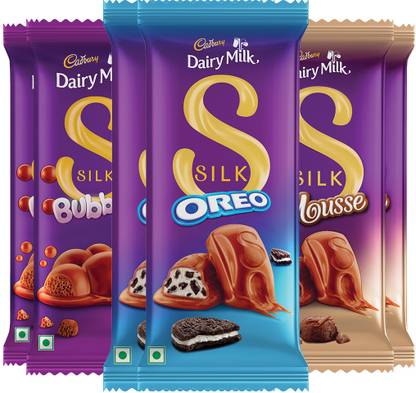 Cadbury Dairy Milk Silk (2x Bubbly 112 g, 2x Oreo 124 g, 2x Mousse 110 g) Chocolate Bars