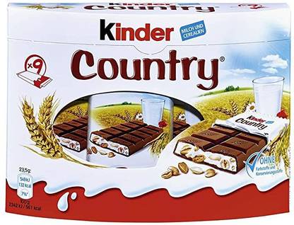 Kinder Country Milk Chocolate with Cereal (9 X 23.5 g) Bars