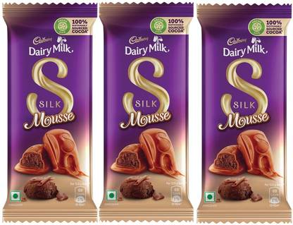 Cadbury DAIRY MILK SILK MOUSSE (3X50 g) 150 GM PACK OF 3 Bars