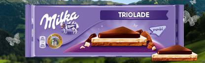 milka Triolade 100 % ALpine Milk Chocolate Bars
