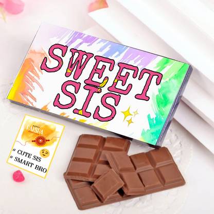 Expelite Rakhi Gift for sister- Sweet Sis-Nuts Chocolate Bar Bars