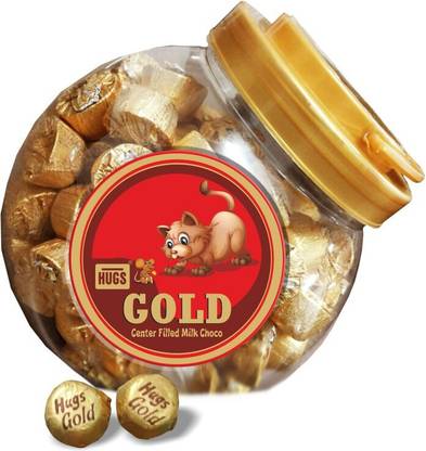 HUGS Gold Center Fillled Milk Choco 150pcs in The jar Truffles