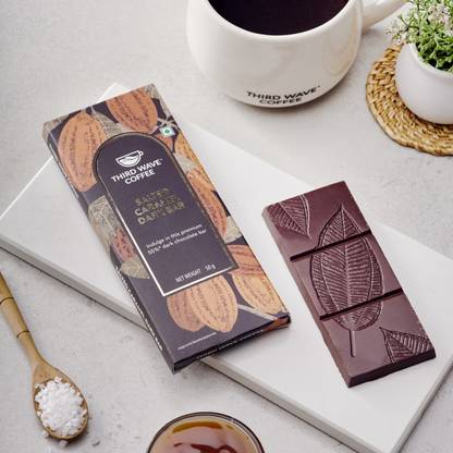 Third Wave Coffee Roasters Salted Caramel Dark Chocolate Bar - Pack of 3 (50 Gm Each) Bars