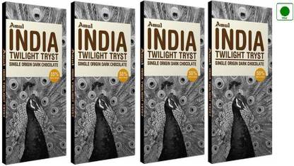 Amul India Twilight Tryst Single Origin Dark Chocolate(125g X 4) Bars