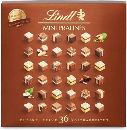 LINDT Mini Pralines Layered Nougat | A Delightful Collection Of Dark Chocolate Gift Bites
