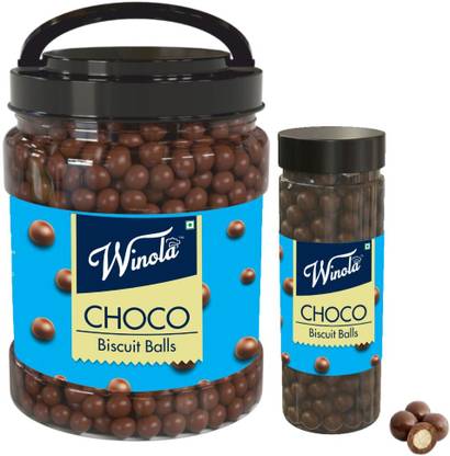 Winola Chocolate Gift Pack- Biscuit Balls ( 1 kg) Choco Ball (150g) Free Crackles
