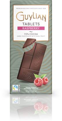 Guylian 72% Dark Raspberry Chocolate Tablet 100g (4x25g) Bars