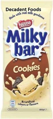 Decadent Foods Nestles Milky Bar and Cookies | Milk Chocolate Block | Bars