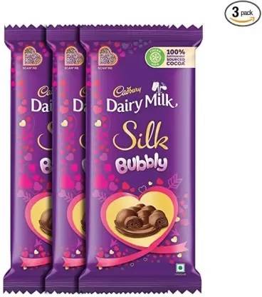 Cadbury Dairy Milk Silk Bubbly ,120g PACK OF 3 Bars