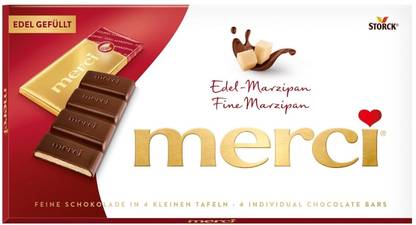 storck Merci Rich Dark Chocolate with Edel - Marzipan Filling Bars