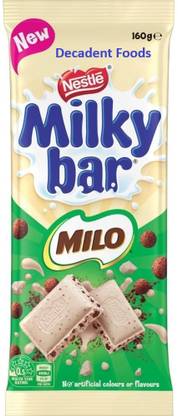 Decadent Foods Nestles Milky Bar and Milo | Smooth & Cremy Milk Chocolate Block | Bars