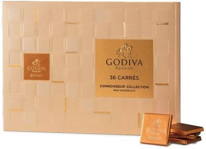 Godiva 36 Carres Milk Chocolate Rich and Creamy Texture (Gift Box) Bites