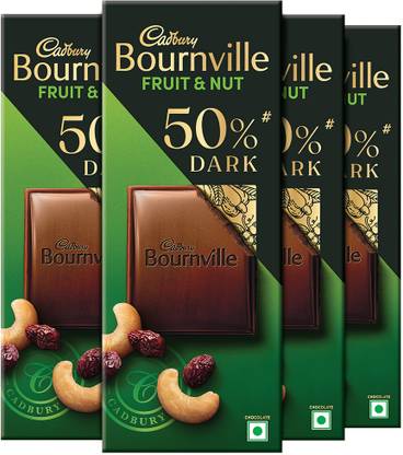 Cadbury Bournville Fruit & Nut 50% Dark Chocolate Bars