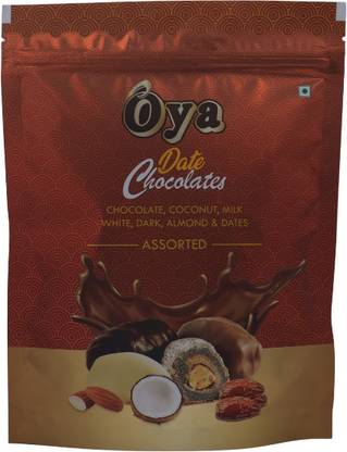 Oya Chocolate Crunchy Almond Dates |1 Kg (Assorted Chocolates, Mini) Bites