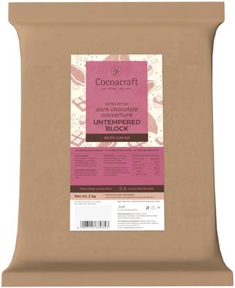 Cocoacraft 99.5% Cocoa Extra Bitter Dark Chocolate Couverture Block Bars
