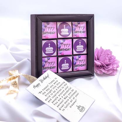 TinyGlads Birthday Chocolates Gift with 9 Soft Centrefilled Truffles, 450 grams Truffles