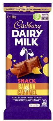 Cadbury Dairy Milk Snack Banana Caramel Milk Chocolate With Banana Flavoured Bars