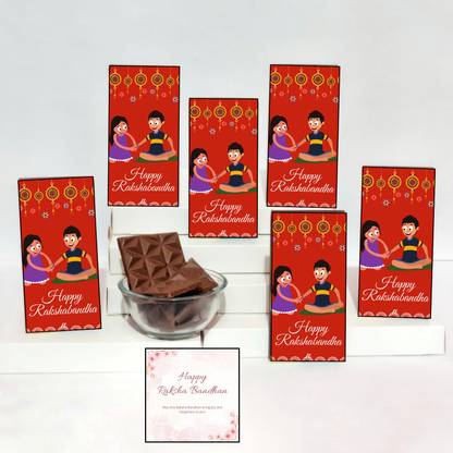 Expelite Unique Rakhi Chocolate Pack, 35 g Each ( PACK OF 6 ), Rakhi Gift for Brother Bars