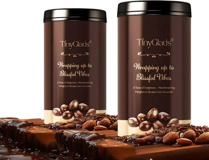 TinyGlads Dark Chocolate Coated Almonds Jar - Duo Pack Bites
